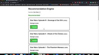 Movie Recommendation Engine in Python with JS Powered UI