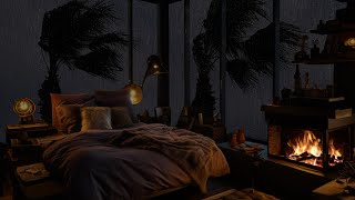 Restful Sleep with Rainfall and Fire Sounds - Overnight Relaxation - 99% Instanly Fall Asleep