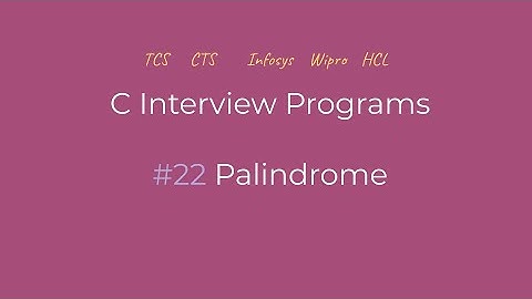 String Palindrome | C Interview Programs | Logic First Tamil