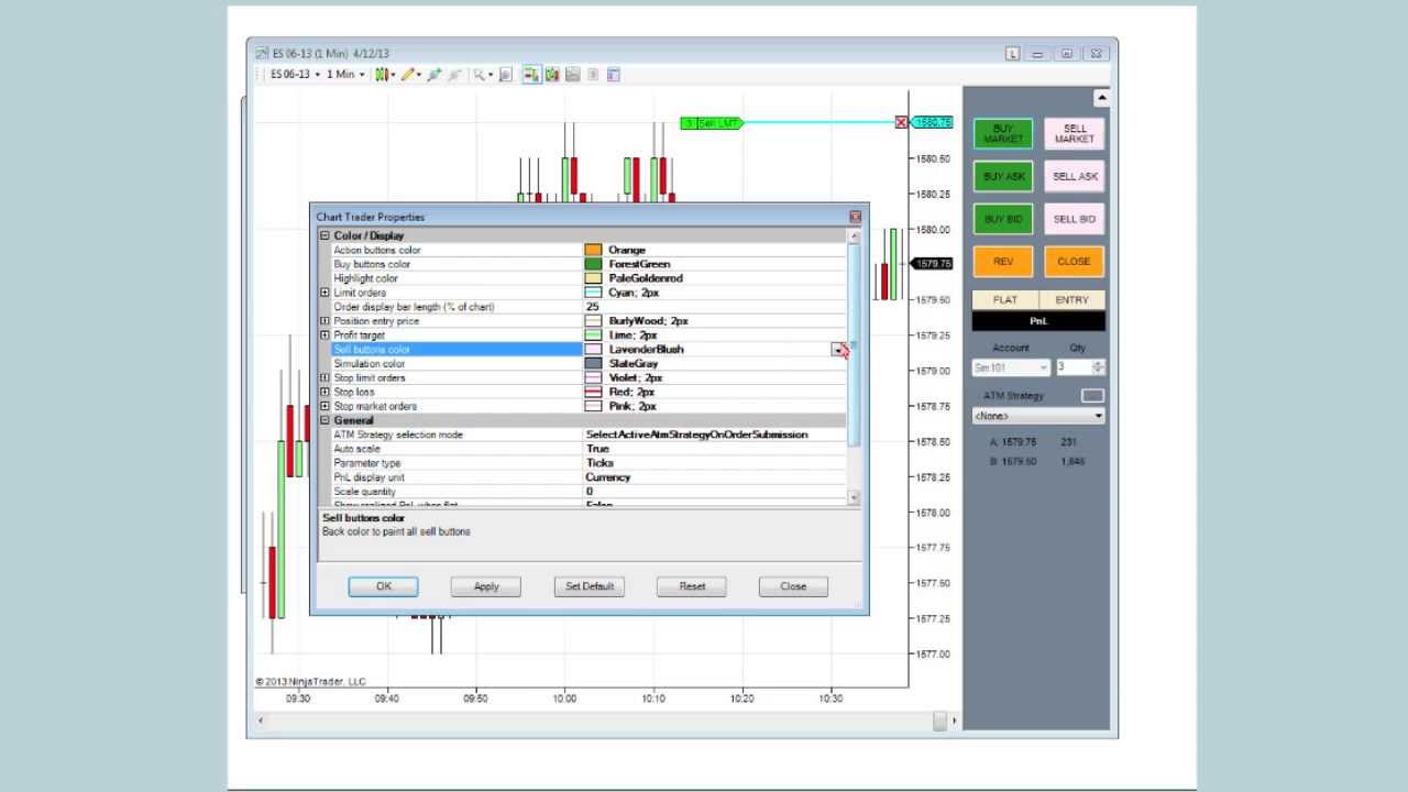 Ninjatrader Chart Trader