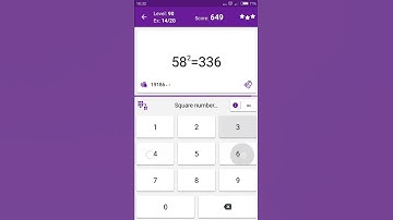 Math Tricks - Training mode - square numbers between 50 and 59 - level 090 (Number Keyboard)