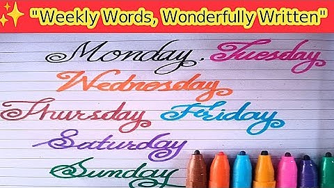 Cursive Days of the Week|| Cursive Handwriting Practice | Cursive Letters | How to write in cursive