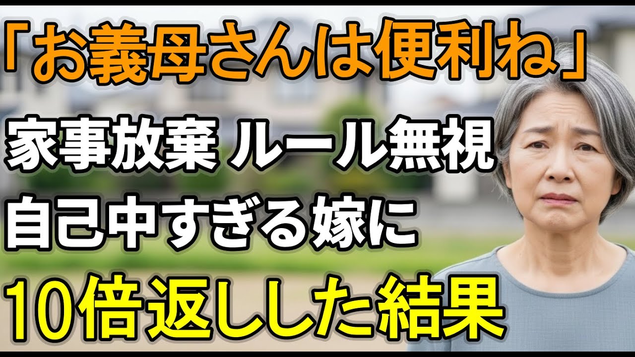 「お義母さんは便利ね」と家政婦扱いする嫁。息子夫婦に10倍返しした結果【シニアライフ】【60代以上の方へ】