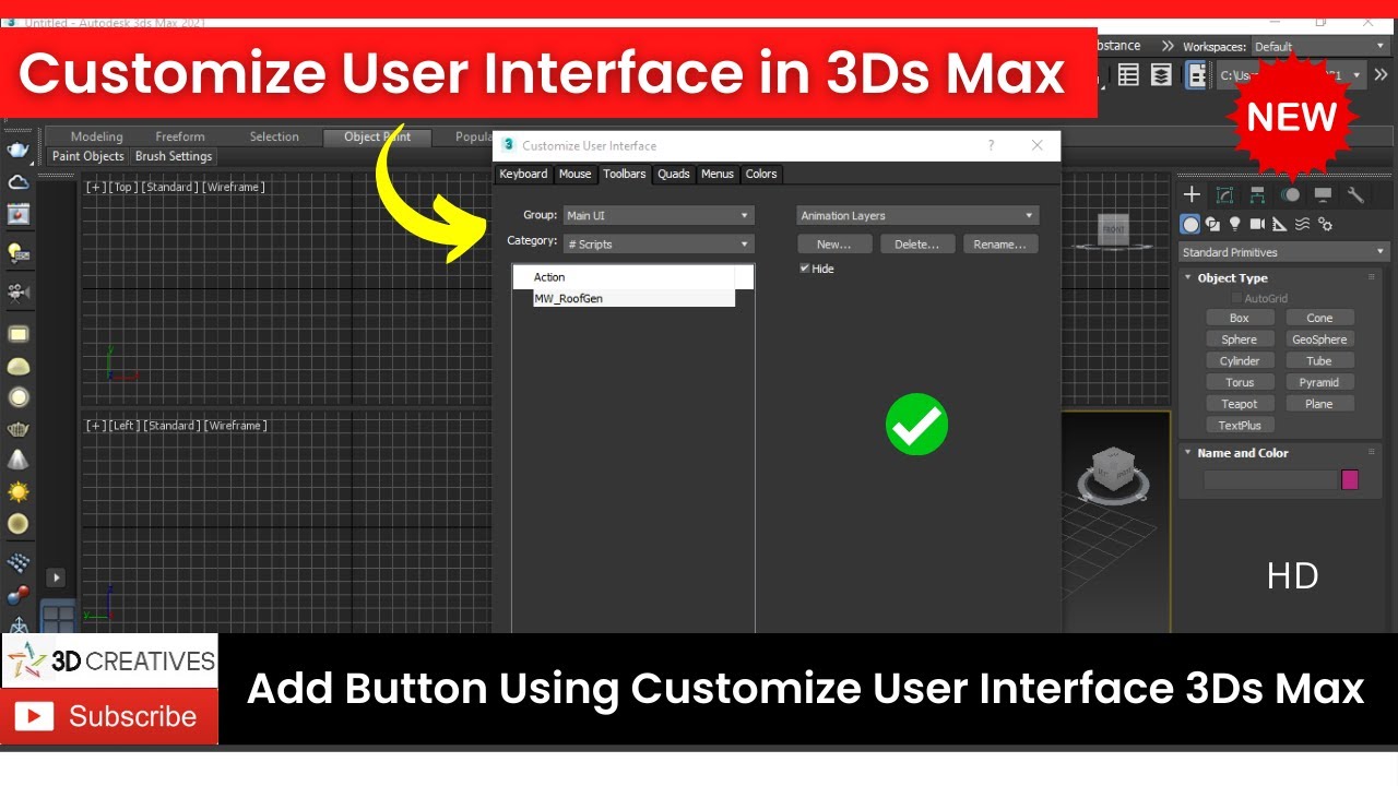 Customize User Interface in 3Ds Max - YouTube