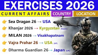 MILITARY EXERCISES 2026 | CURRENT AFFAIRS 2026 | AIRFORCE | NAVY | ARMY | SSC, CDS, NDA, STATE PCS |