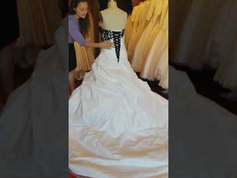 black with white wedding dresses