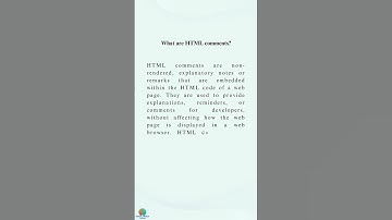 What are HTML Comments ? - HTML For Beginners
