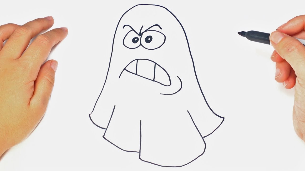 Cómo dibujar un Fantasma paso a paso | Dibujo fácil de Fantasma - YouTube