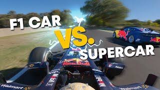 F1 Car vs Supercar at Mount Panorama circuit in Bathurst 🇦🇺