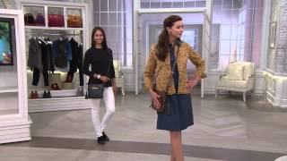 Tignanello Distressed Leather Embossed Weave RFID Crossbody with Jayne Brown