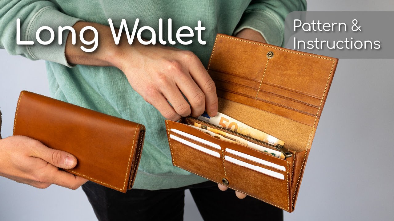 How to make a Leather Long Wallet - Leather Wallet Tutorial - YouTube