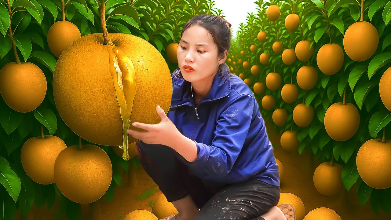 Harvesting giant sapodilla to sell & Cooking rice with single mom