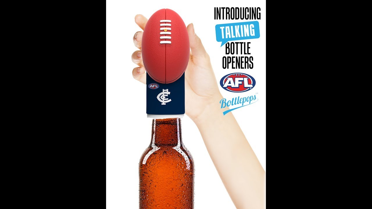 Carlton Blues Talking Bottle Opener from AFL Bottlepops - YouTube