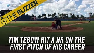 Tim Tebow hit a home run on the first pitch of his pro baseball career | @TheBuzzer | FOX SPORTS