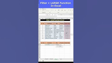 Filter + Large Function In #excel  #shortsfeed  #excelshorts #exceltutorial   #exceltips #ytshorts
