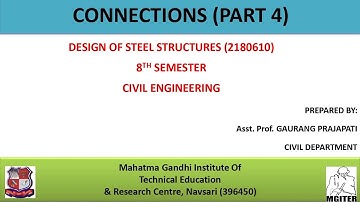 Connections (Part 4) (Beam to Column Seat Angle Connection) -DSS - 2180610 - Civil Engg -8th sem-GTU