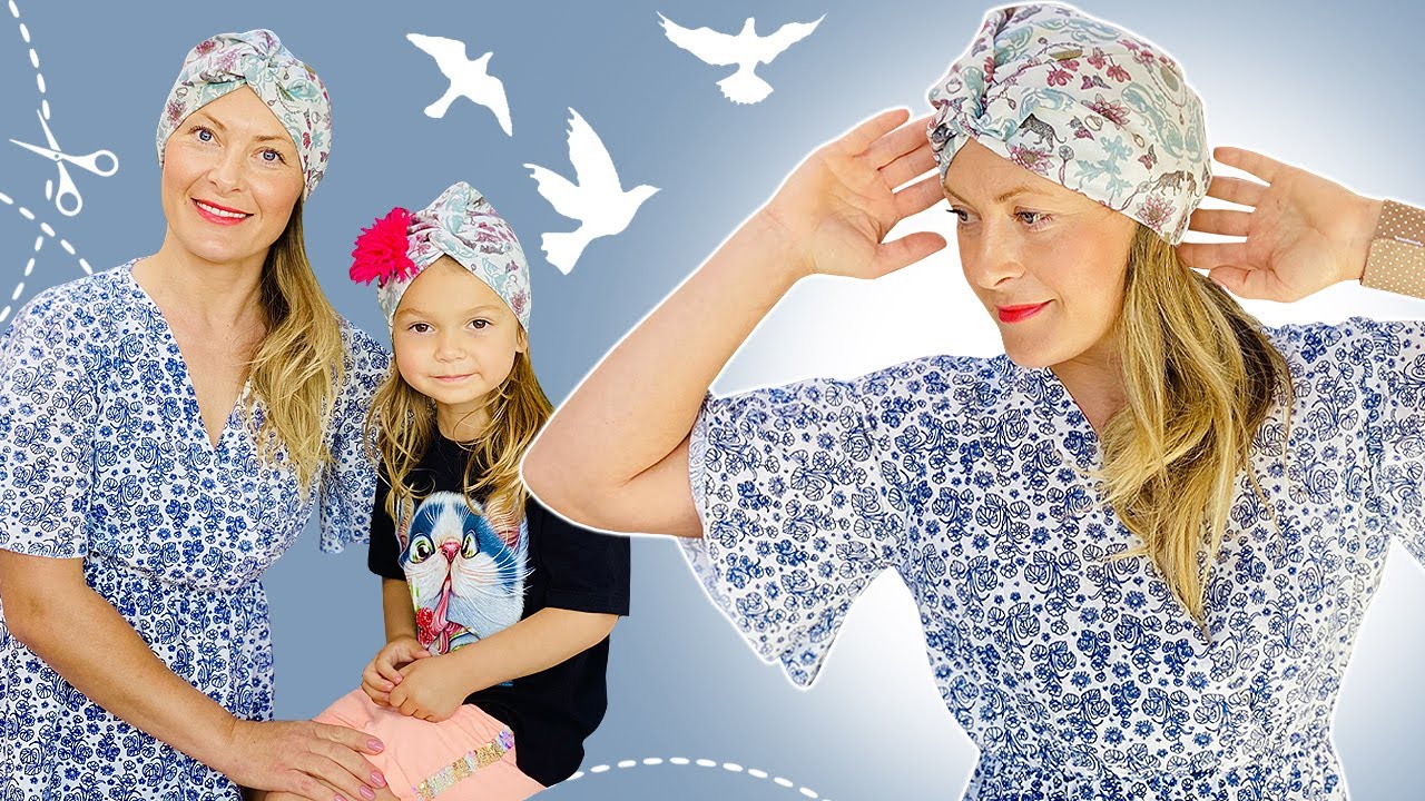 Как сделать шапку-тюрбан из хлопковой ткани для женщин и девочек / Как сшить шапку вручную