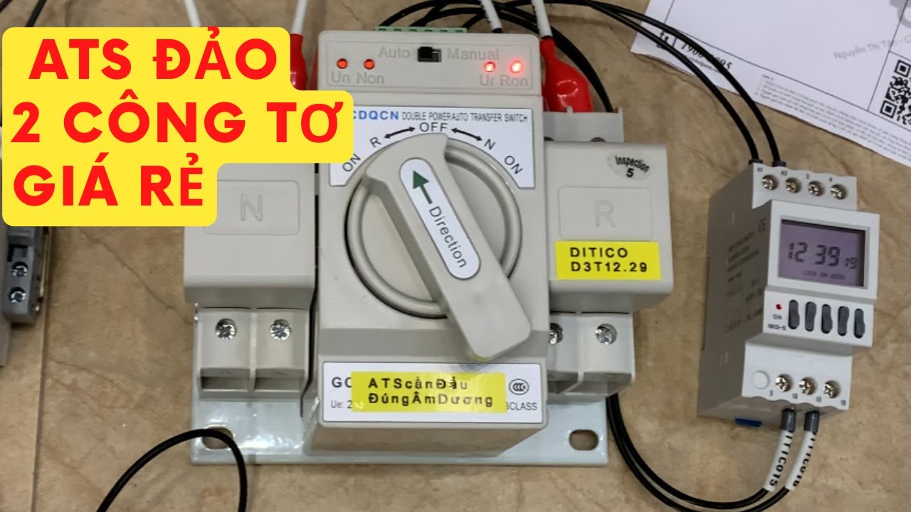 Bộ ATS 63A kết nối sẵn timer giá rẻ dùng chuyển 2 công tơ luân phiên ...