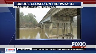 Bridge in Greene County closed due to flood damage