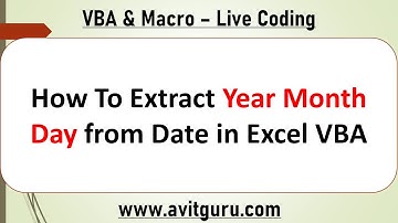 How To Extract Year Month Day from Date in Excel VBA