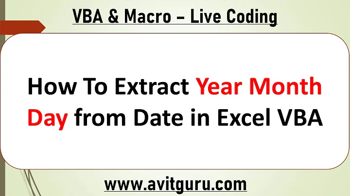 How To Extract Year Month Day from Date in Excel VBA