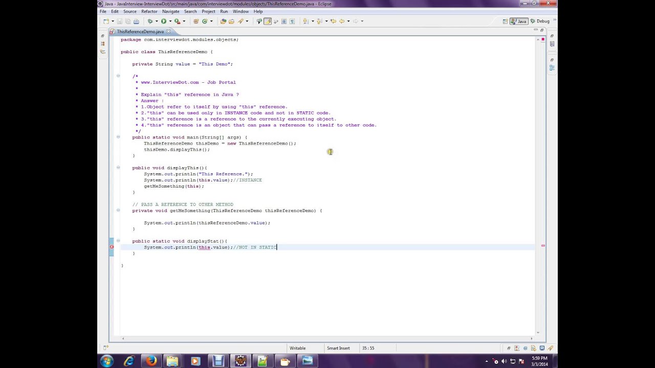 Explain this reference in Java Interview Java - YouTube