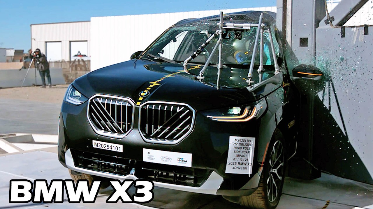BMW X3 side crash test | 2025 - YouTube