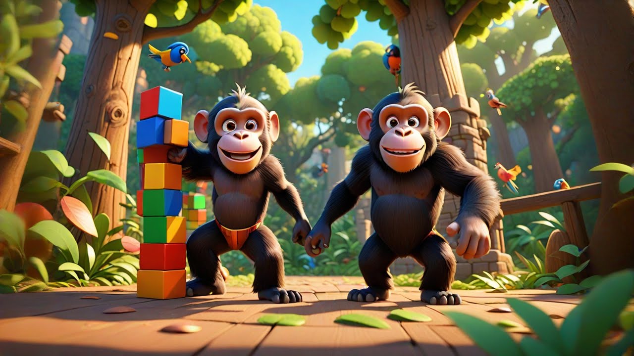 Two Cheeky Chimps Build a Castle | Creative Play & Construction Rhyme for Preschoolers