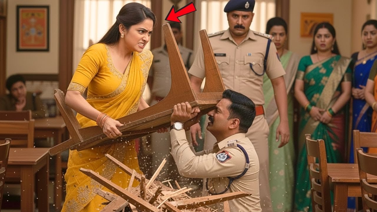 SDM मैडम ढाबे पहुँचीं—नशे में पुलिसवाले ने एक आदमी को पीटा; उसे नहीं पता था गवाह बड़ा अधिकारी है।!