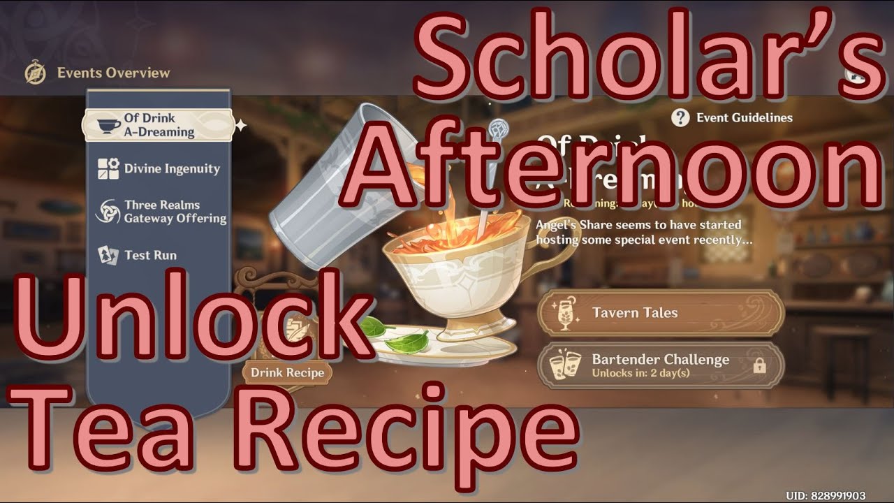How To Unlock Scholar's Afternoon (Tea Recipes) - Of Drink A-Dreaming -