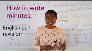 Minute writing/ how to write minutes/ KCSE functional writing