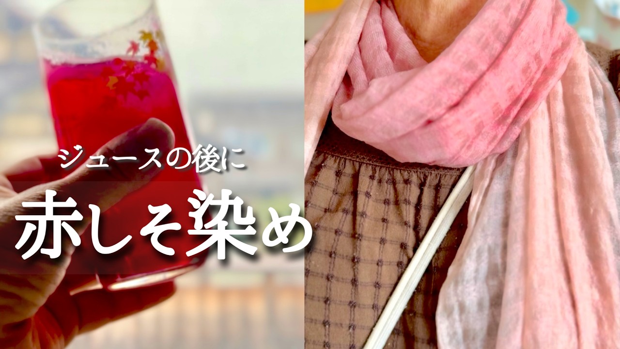 Red Shiso】 Make Juice then Dye a Silk Scarf !!🌿 Recipe & Natural