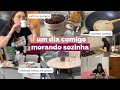 VLOG: café na padaria, olhando mesas de jantar, cozinhe comigo, fiz panquecas para o jantar…