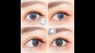 OVOLOOK 1 Pair Contact Lenses Colored Eye Lenses GOBLIN Series Blue/Green Yearly Use Cosmetic