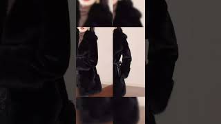 Elegant Simplistic Women's Faux Fur Mink Coat Eco-Friendly Long Sleeve Mid-Length Fashionable Win...