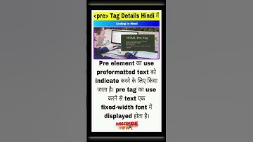 Pre Tag Details हिंदी में | Pre Formated Details हिन्दी में