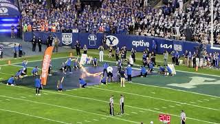 Alternate Angle of BYU's Mascot Cosmo the Cougar's Stunt at Football Home Game vs Cincinnati 9/29/23