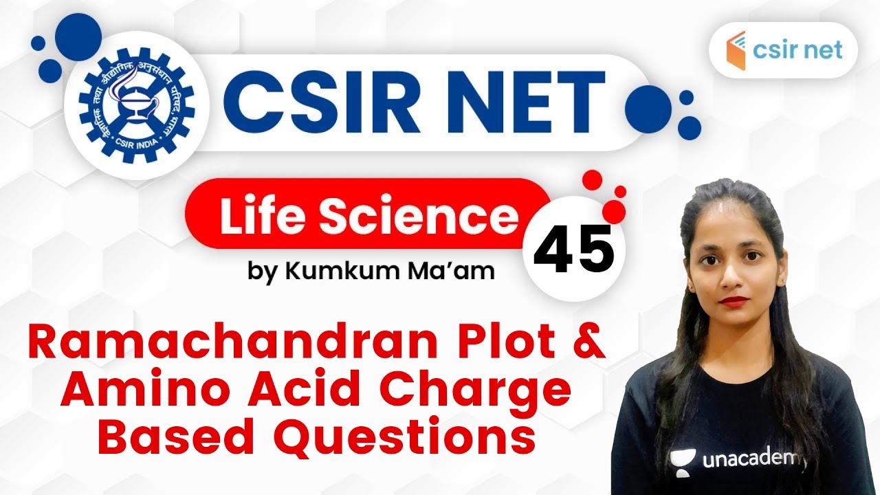 04:00 PM - CSIR UGC NET 2020 | Life Science by Kumkum Gautam | Ramachandran Plot & Amino Acid Charge