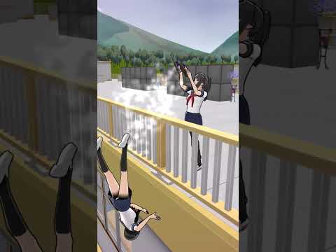 A student is pushed off a rooftop while cleaning (Yandere Simulator) #shorts