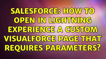 Salesforce: How to open in lightning experience a custom visualforce page that requires parameters?
