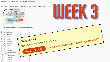 German - I Week 3 Assignment Solutions || Assignment 3 || NPTEL || Jan - Feb 2024