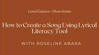 How to Create a Song with Roseline Abara | Lyrical Literacy Tutorial screenshot 5