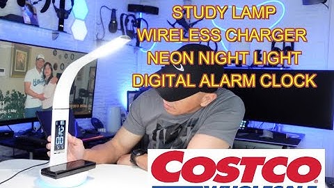 OttLite STUDY LAMP WITH NEON LIGHTS WIRELESS CHARGER USB PORT CHARGER AND DIGITAL CLOCK FROM COSTCO!