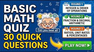 30 Math Questions: Integers, Fractions & Ratios | Brain Drill Level 5