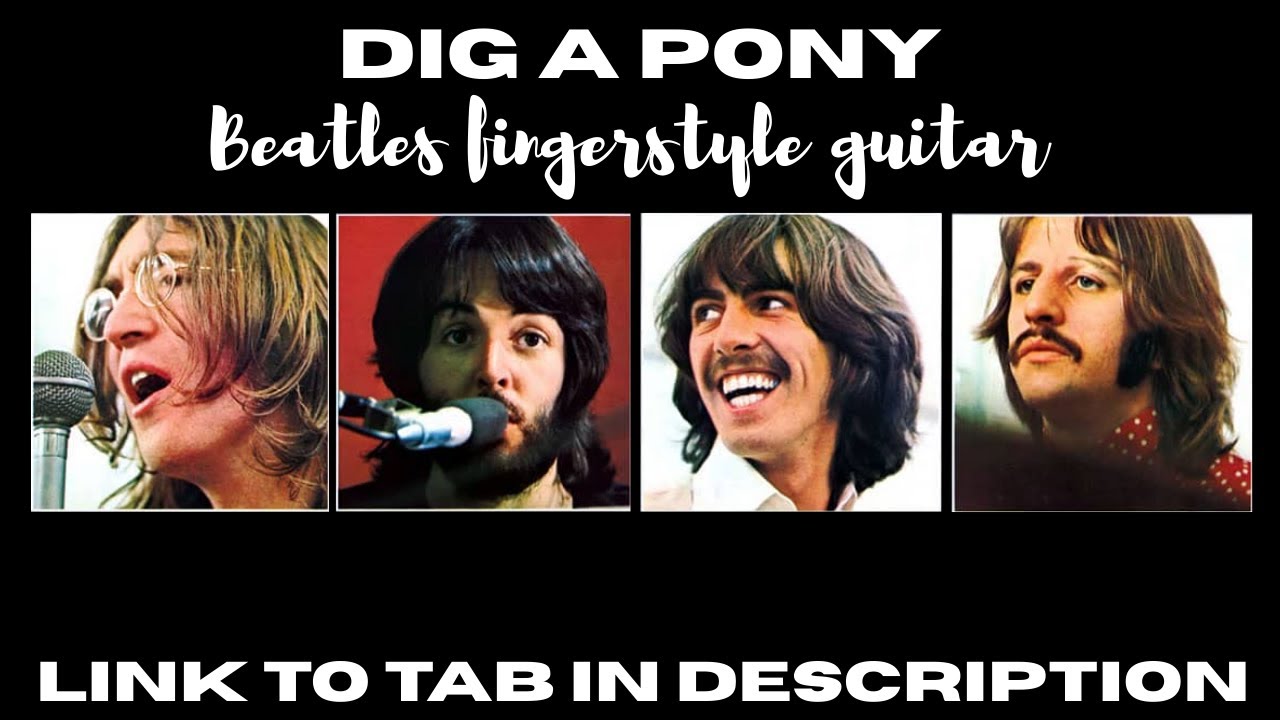 Dig a Pony - Beatles fingerstyle guitar solo - link to TAB in description