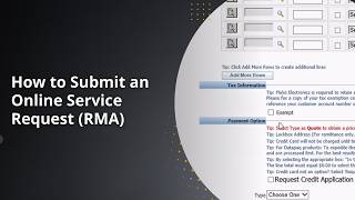 How to Submit an Online Service Request (RMA) to Fluke Calibration