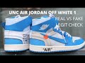 UNC off white Jordan 1 Legit check (real vs fake)