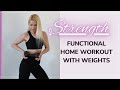 30MIN FULL BODY FUNCTIONAL WORKOUT FOR STRENGTH | HIIT Home workout for strength with dumbbells