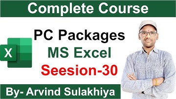 6 Nov 2020 Session-30- PC Packages(MS Excel Tutorial-Conditional Formatting, Sort, filter) By Arvind