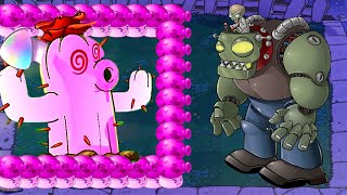 Hypno Gatling Cactus vs Hypno Fume Shroom vs 1 Zomboss Gargantuar Plants vs Zombies Hack